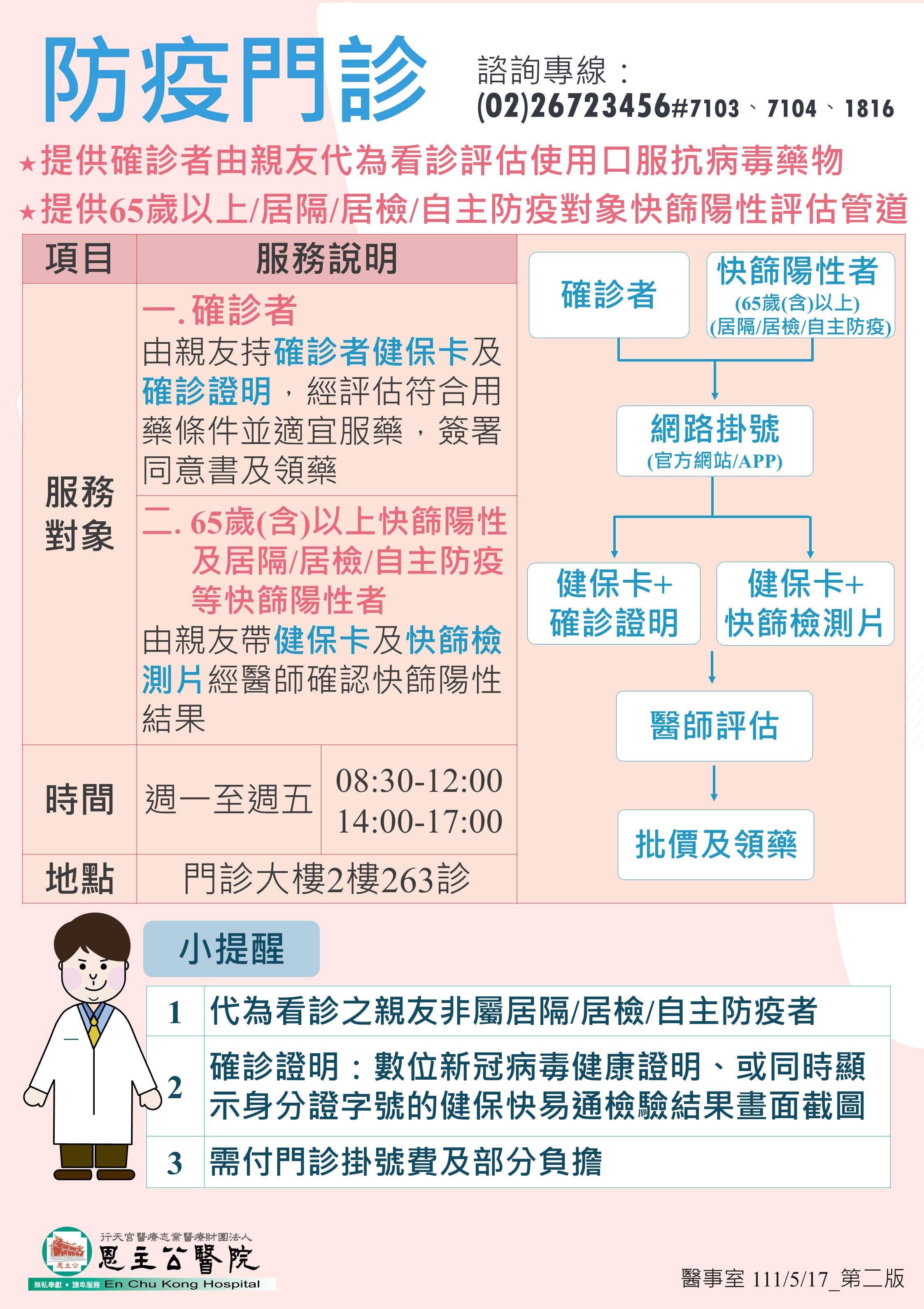 防疫門診海報_1110517